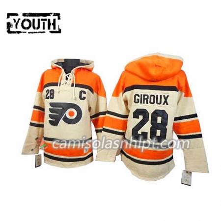 Camisola Philadelphia Flyers Claude Giroux 28 Cream Sawyer Hoodie - Criança